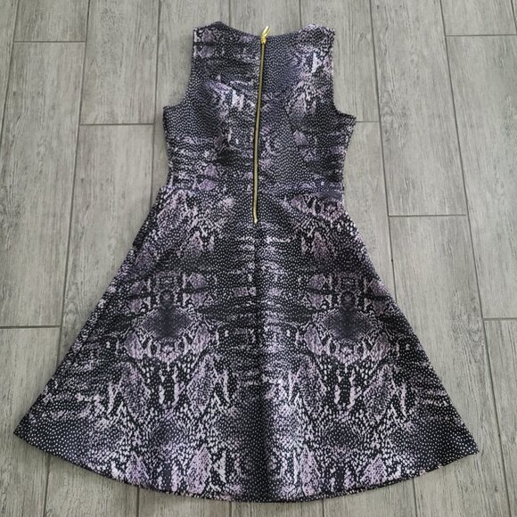 Jennifer Lopez women's fit and flare dark grey scuba formal dress size 4 - Picture 11 of 13